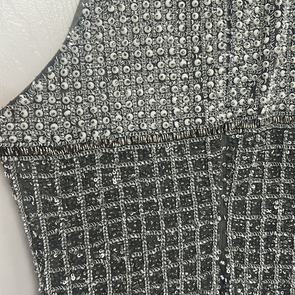 Parker Black Fully Embellished Silver Sequin Dress - Picture 12 of 12